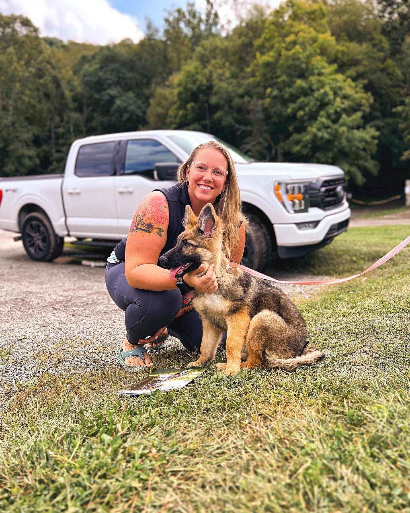 Owner with her young German Shepherd from Haus Von Wolfgang Mojica